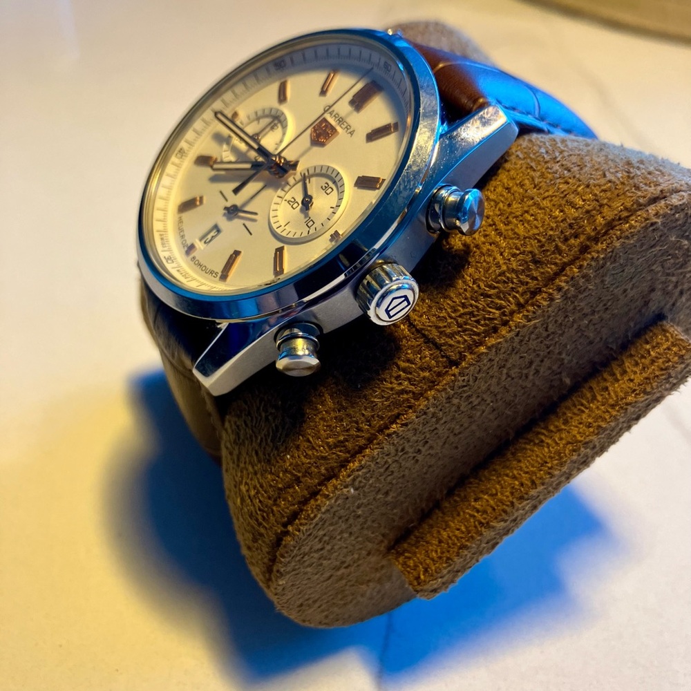 Carrera Brown and Silver Chronograph Watch